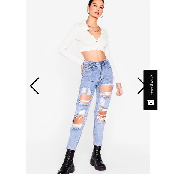 Nasty Gal Ripped Mom Jeans - Picture 4 of 4